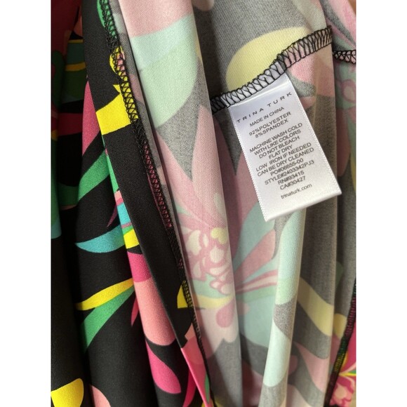 Trina Turk womens Short Halter Mini Dress sz Medium Hana Hou Floral Jersey $168 - Picture 9 of 9